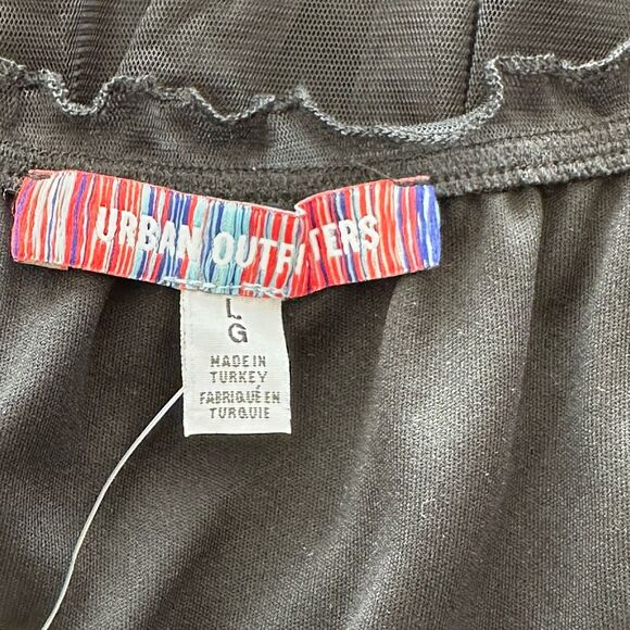 Urban Outfitters Black Babydoll Dress Chiffon Puff Sleeve Witch Goth Twilight L - Picture 4 of 13